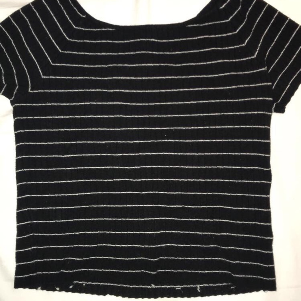 Forever 21 Striped off the shoulder crop top